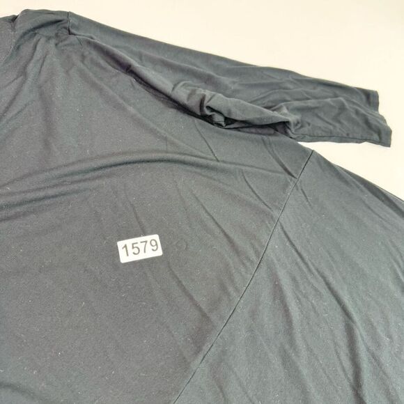 J. Jill Wearever Collection Dress Womens Large Black Solid 3/4 Sleeve Shift Midi - Picture 8 of 10